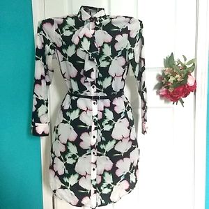 Banana Republic floral shirt dress
